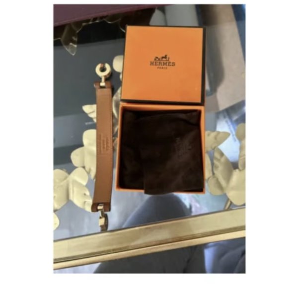 HERMÈS Lancelot Palladium Bracelet w/ Leather Strap. 7.5” - Excellent Condition. - Picture 8 of 9